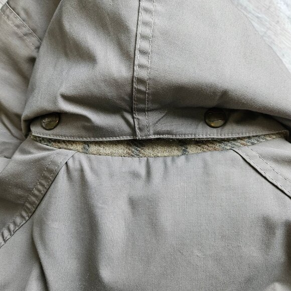 Vintage Woolrich Mens Hooded Tan Parka Plaid Lining Full Zip Size L USA Made - Picture 14 of 16